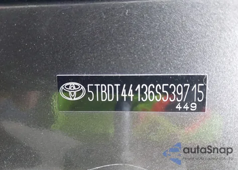 2006 Toyota Tundra Sr5 V8 from USA, damaged, VIN 5TBDT44136S539715